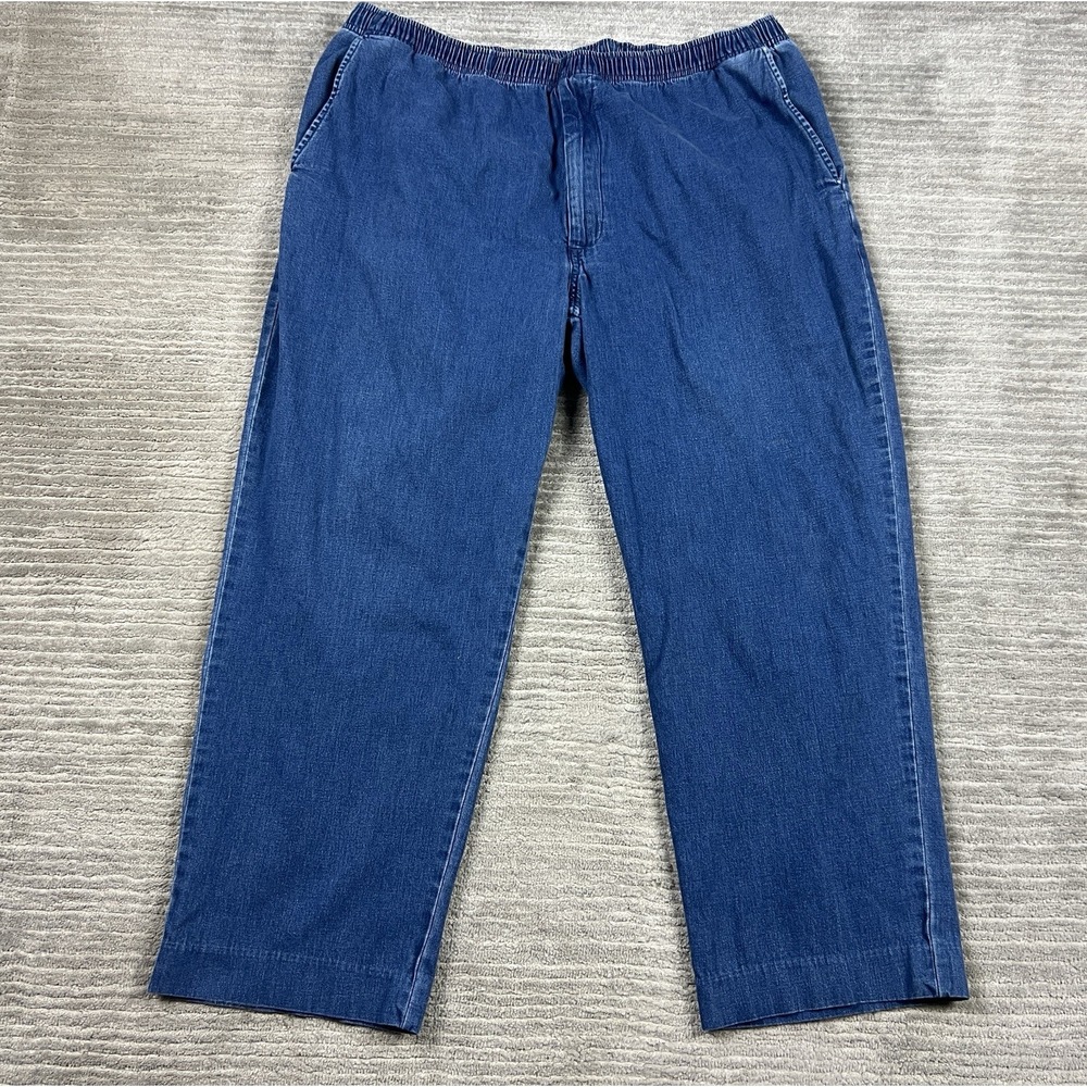 Vintage Sportif USA Jeans Mens XXL Blue Denim Pull On Drawstring Elastic‎ Waist